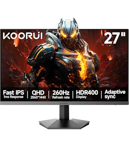 Amazon.com: KOORUI GN02 27-inch 240Hz Gaming Monitor, 1ms FHD